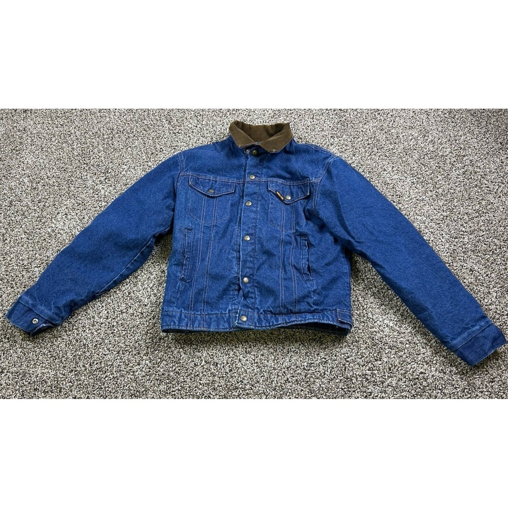 Vintage Saddle King Jacket Mens 38R Denim Blanket Lined Barn Western‎ Made USA